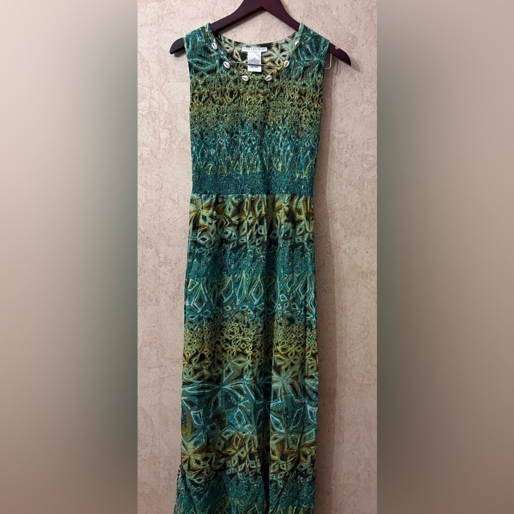 Madison Leigh  Green Patterned Maxi Dress*